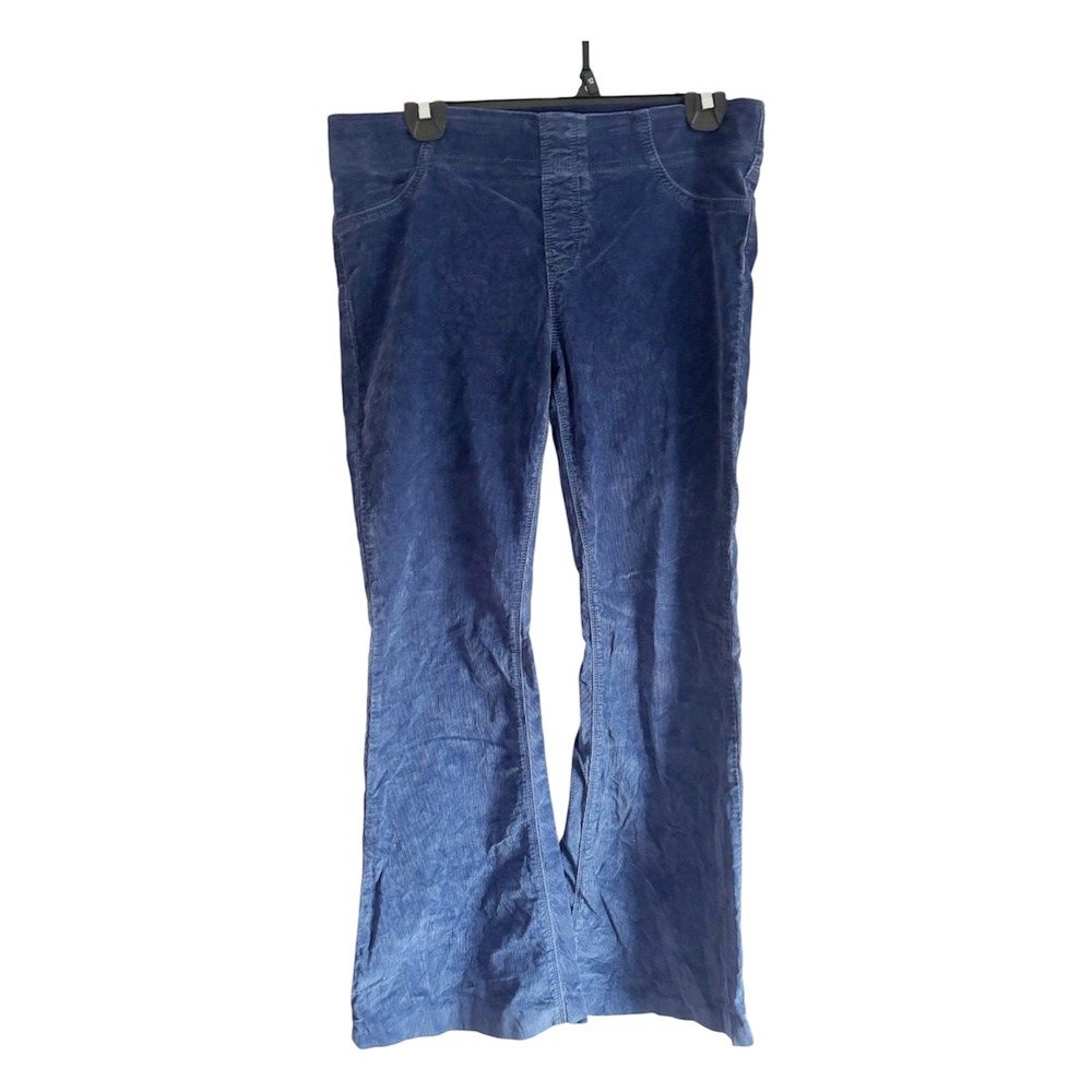 Free People We The Free Boho 70s Retro Blue Corduroy Flare Pull On Pants Size 30